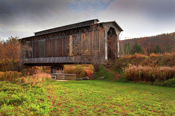 Fine Art Poster featuring the photograph Fisher Covered Railroad Bridge II by Robert Harris