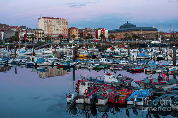 Architecture Poster featuring the photograph Fishing Boats at the Port of Ferrol Galicia by Pablo Avanzini
