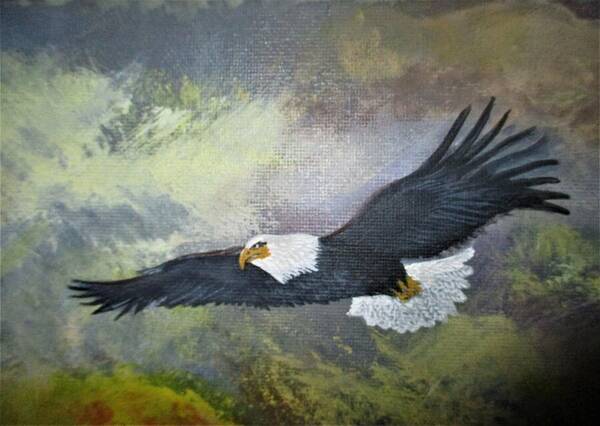 Eagle Flying Poster featuring the painting Fly Like An EAGLE by Lynn Raizel Lane
