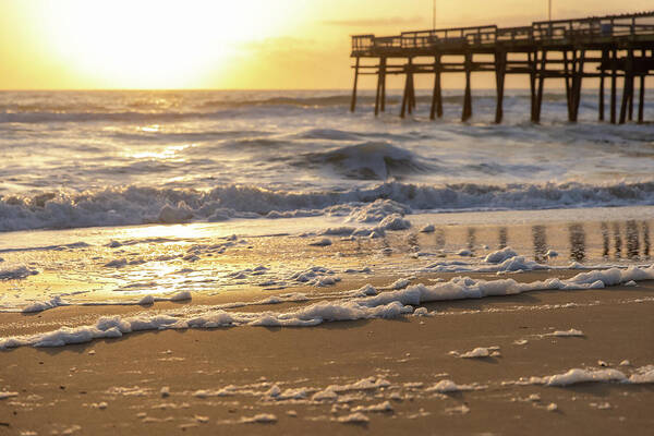 Virginia Beach Poster featuring the photograph Foamy Seas by Donna Twiford
