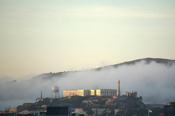 Alcatraz Poster featuring the photograph Fog Over Alcatraz by Brent Knippel