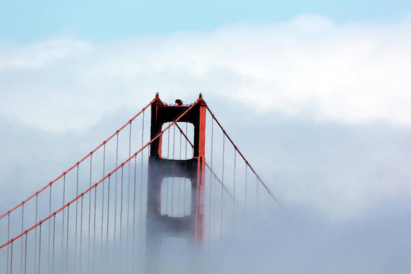 Fog Poster featuring the photograph Fog over the Golden Gate Bridge in San Francisco, California by Carol Highsmith