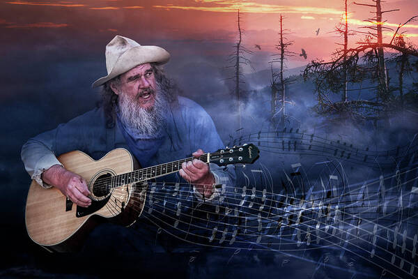 Music Poster featuring the photograph Folk Music In The Hills by Randall Nyhof