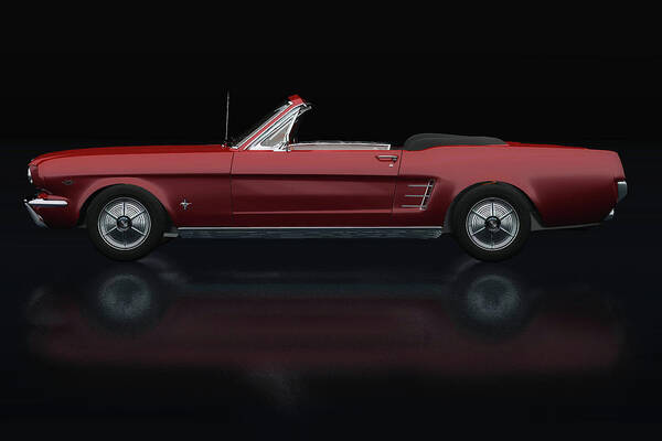 Automobile Poster featuring the photograph Ford Mustang Convertible Lateral View by Jan Keteleer