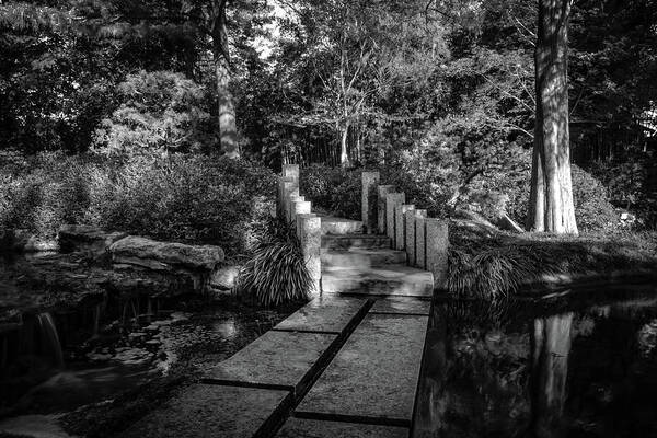 Blackandwhite Poster featuring the photograph Garden Path in BW by Pam Rendall