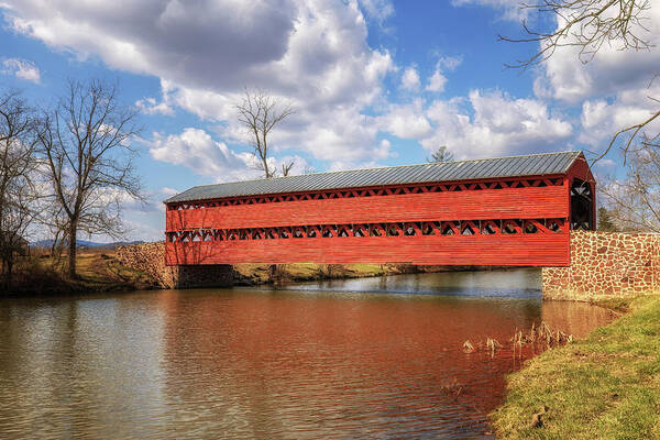 Sachs Covered Bridge Poster featuring the photograph Gettysburg - Sachs Covered Bridge by Susan Rissi Tregoning