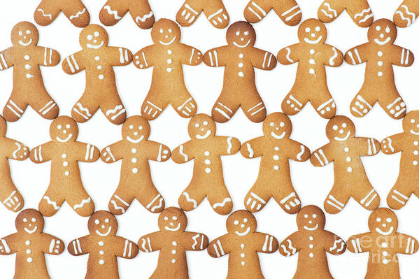 Gingerbread Men Poster featuring the photograph Gingerbread Men Cookies Pattern by Tim Gainey