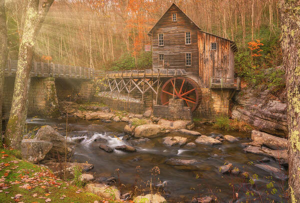 Fall Poster featuring the photograph Glade Creek Grist Mill by Darren White