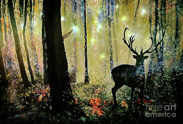 Norwegian Woods Poster featuring the painting Glowing Lights Norwegian Woods by Bonnie Marie