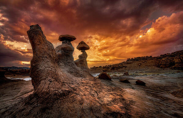 Goblin Valley Poster featuring the photograph Goblin Valley at Sunset by Michael Ash