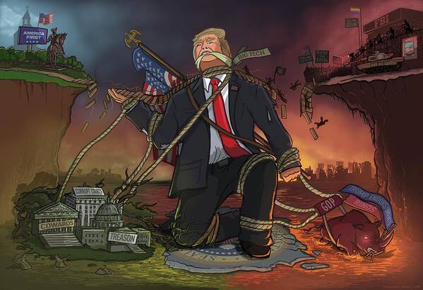 Trump Poster featuring the digital art Struggle for the Survival of Our Nation by Emerson Design
