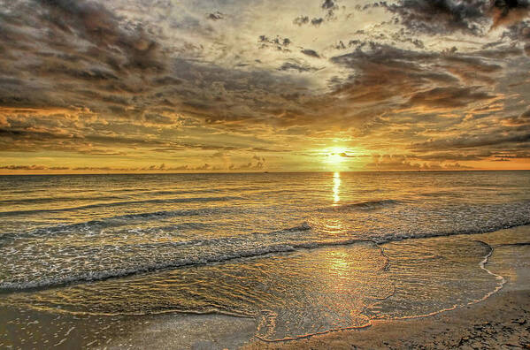 Beaches Poster featuring the photograph Golden Glow by HH Photography of Florida