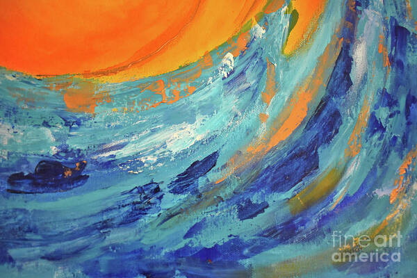 Abstract Painting Poster featuring the painting Golden Wave part 2 by Leonida Arte