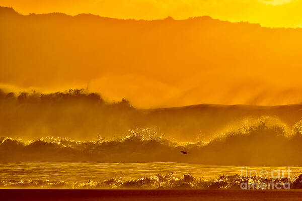 Ke Iki Beach Poster featuring the photograph Golden Waves of Ke Iki Beach by Debra Banks