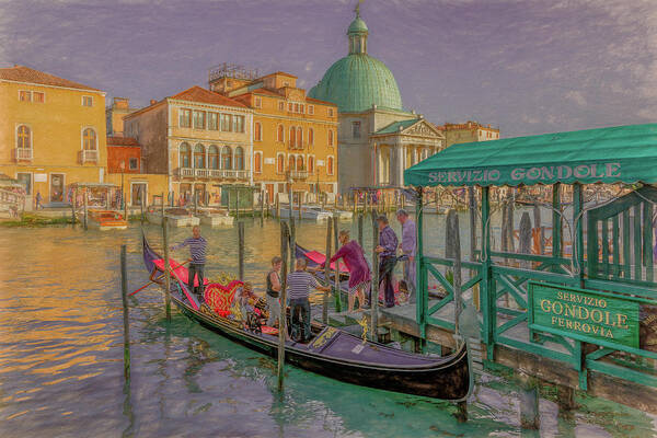 Venice Poster featuring the photograph Gondola Ride Along the Grand Canal by Marcy Wielfaert