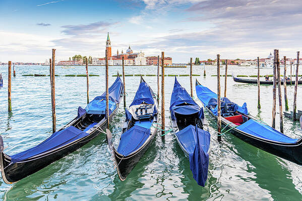 Italy Photography Poster featuring the photograph Gondolas of Venice by Marla Brown