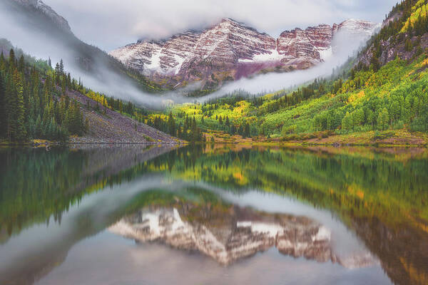 Maroon Bells Poster featuring the photograph Good Morning Maroon Bells by Darren White