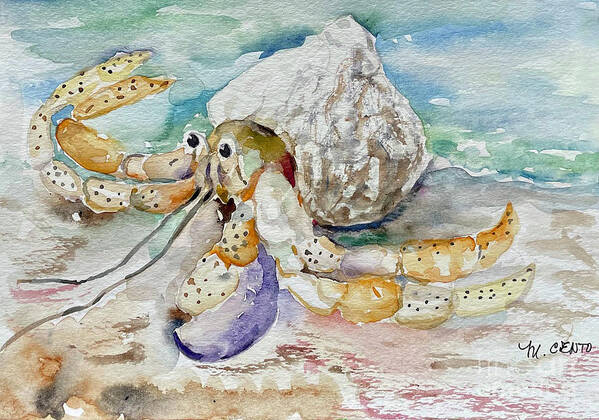 Hermit Crab Poster featuring the painting Googly Eyes by Mafalda Cento
