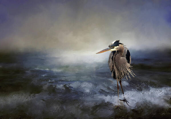 Heron Poster featuring the photograph Great Blue Heron by Theresa Tahara