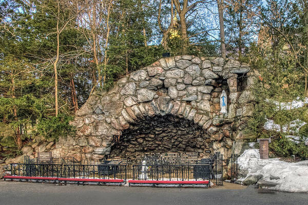 Grotto Poster featuring the photograph Grotto at Notre Dame University by Jerry Gammon