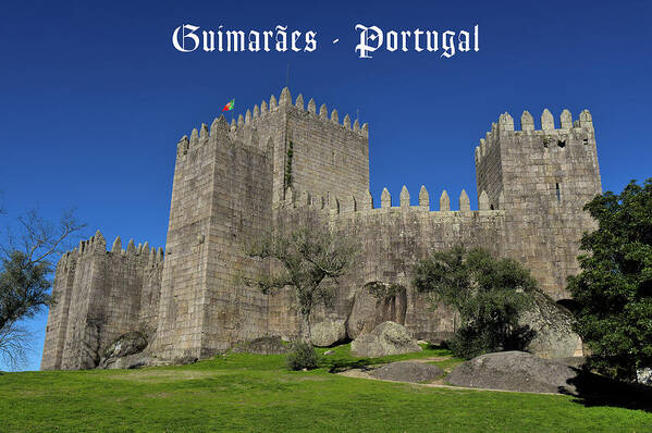 Castle Of Guimaraes Poster featuring the photograph Guimaraes Castle Postcard by Angelo DeVal