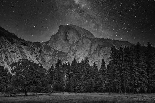 Yosemite National Park Poster featuring the photograph Half Dome Yosemite National Park Night Moods by Chuck Kuhn