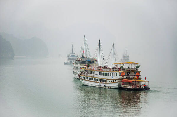 Boat Poster featuring the photograph Halong Bay Cruise by Rob Hemphill