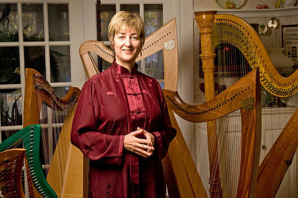 Harps Poster featuring the photograph Harpist Meredith Kohn Bocek by Robert Dann