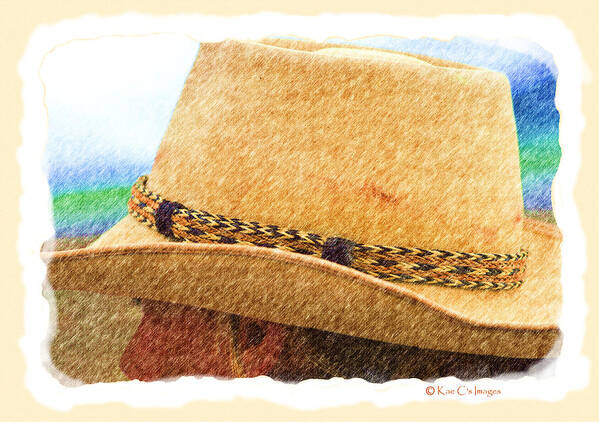 Hat Poster featuring the mixed media Hats Western Style 3 by Kae Cheatham