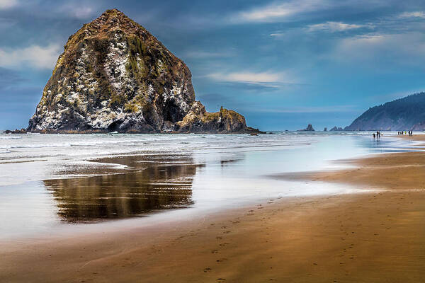 Haystack Rock Reflection Poster featuring the photograph Haystack Rock Reflection by David Patterson