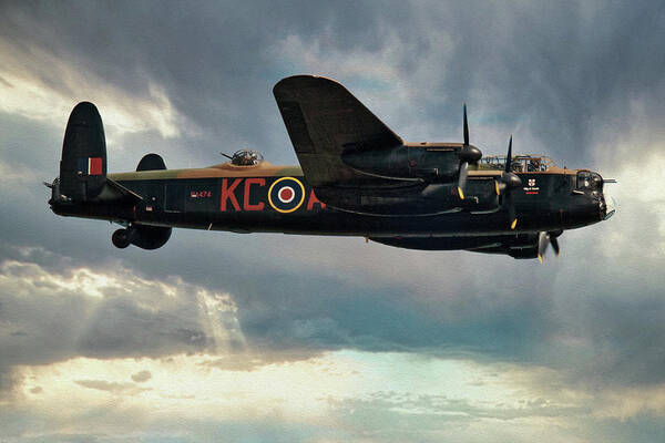 Aircraft; Classic; Historic; Raf; Bbmf; Lancaster; Bomber; Warbird; Battle Of Britain; Ww2 Poster featuring the photograph Heading Out, Lancaster, Last of Many by Martyn Boyd