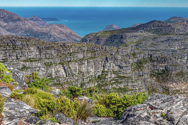 Table Mountain Poster featuring the photograph High and Rugged Table Mountain by Marcy Wielfaert