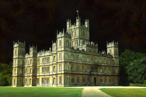 Highclere Castle Poster featuring the digital art Highclere Castle Digital Art Painting Print by Caterina Christakos