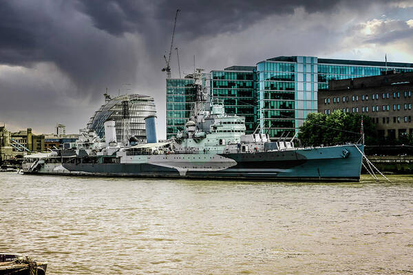 Hms Poster featuring the photograph HMS Belfast by Chris Smith