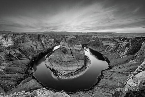 Horseshoe Bend Poster featuring the photograph Horseshoe Bend Black and White by Bee Creek Photography - Tod and Cynthia