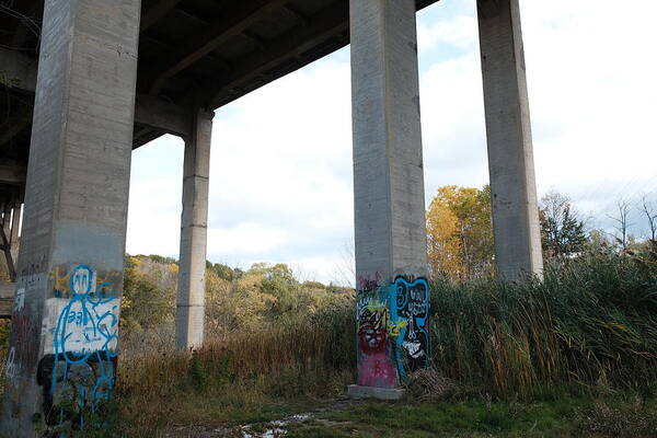 Urban Poster featuring the photograph I spent autumn under bridges X by Kreddible Trout