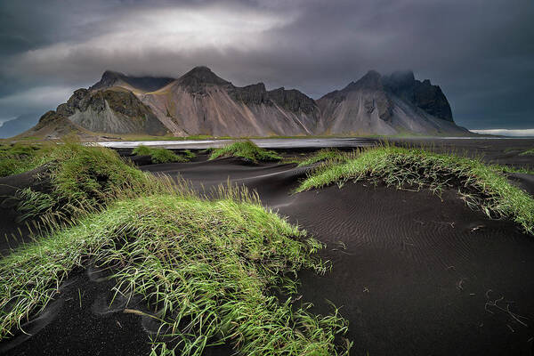 Stokksnes Poster featuring the photograph Iceland - Stokksnes and the Vestrahorn by Olivier Parent