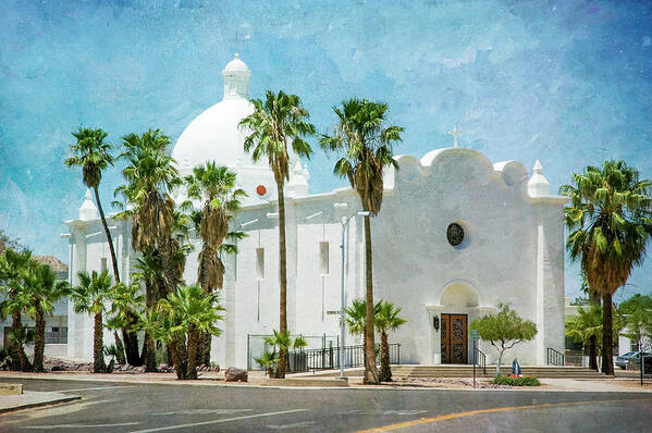 Catholic Poster featuring the photograph Immaculate Conception Church Ajo Arizona by Mary Lee Dereske