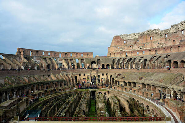 Colesseum Poster featuring the photograph Inside the Colosseum by Regina Muscarella