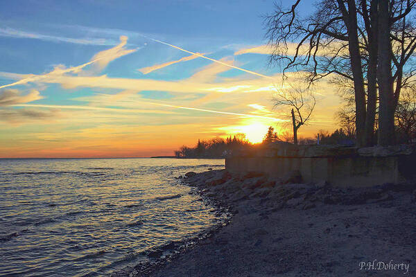 Lake Erie Poster featuring the photograph January Shoreline by Phill Doherty