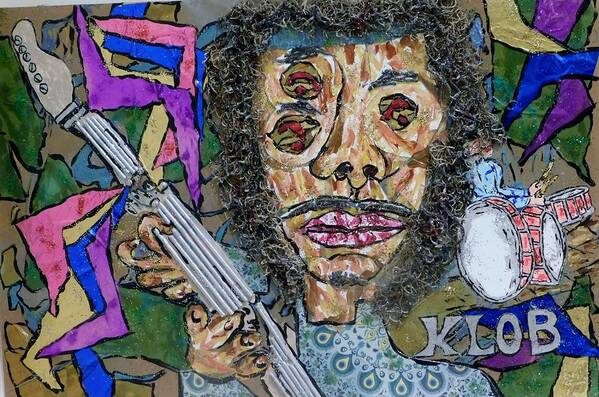 Jimi Poster featuring the mixed media jimi DemiGod Of Electronic-ized Guitar by Kevin OBrien
