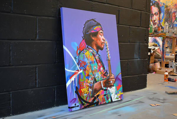 Jimi Poster featuring the painting Jimi Hendrix II by Richard Day