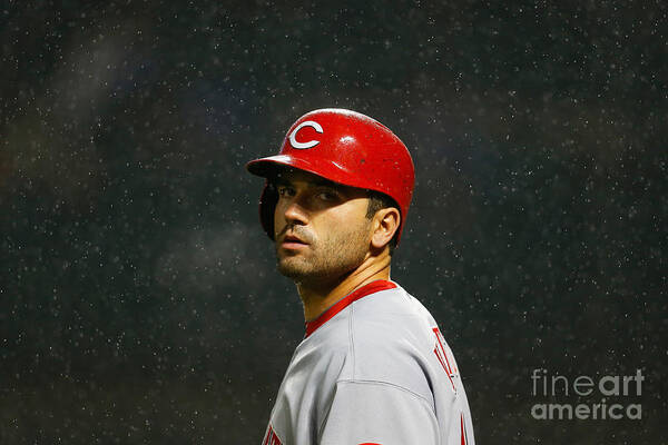 American League Baseball Poster featuring the photograph Joey Votto by Mike Stobe