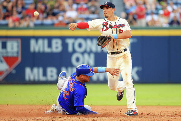 Atlanta Poster featuring the photograph Juan Lagares and Jace Peterson by Daniel Shirey