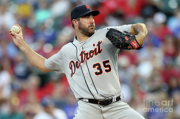 Second Inning Poster featuring the photograph Justin Verlander by Ronald Martinez