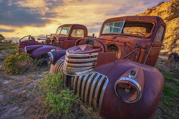 Old Cars Poster featuring the photograph Kansas Classics by Darren White