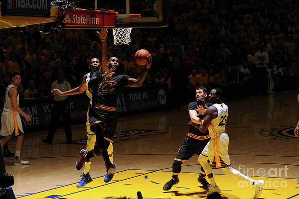 Lebron James Poster featuring the photograph Kevin Durant and Lebron James by Garrett Ellwood