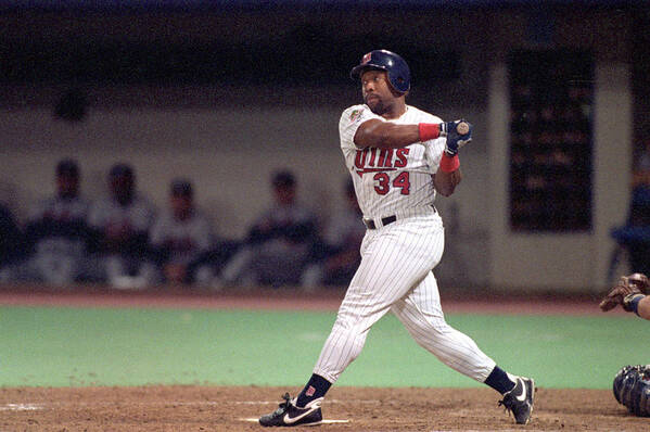 Hubert H. Humphrey Metrodome Poster featuring the photograph Kirby Puckett by Rick Stewart