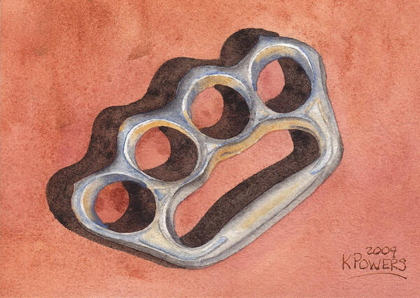 Brass Poster featuring the painting Knuckle Duster by Ken Powers