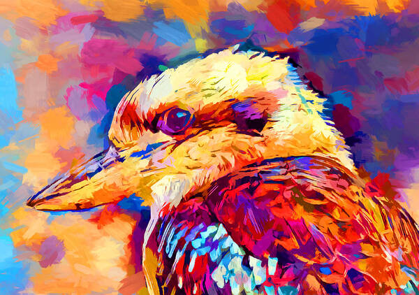 Kookaburra Poster featuring the painting Kookaburra 3 by Chris Butler
